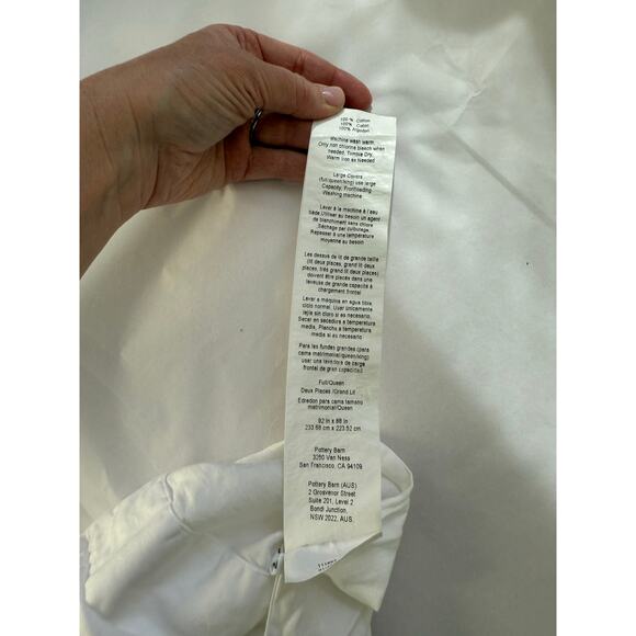 Pottery Barn White Duvet Cover 100% Cotton Full/Queen - Picture 9 of 9